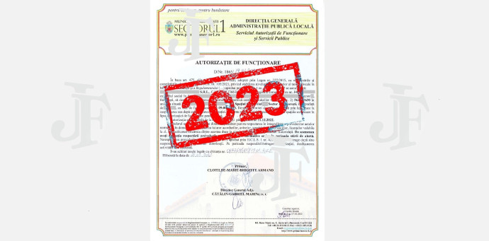 Autorizația de Funcționare pentru anul 2023